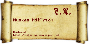 Nyakas Márton névjegykártya