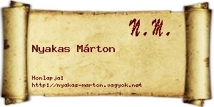 Nyakas Márton névjegykártya