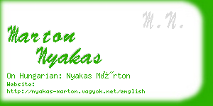 marton nyakas business card